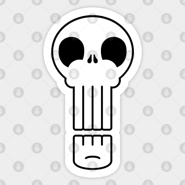 Long Skull Sticker by adam@adamdorman.com